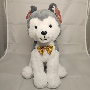 NWT 12” F.A.O Schwarz Husky Dog Plush Stuffed Animal
